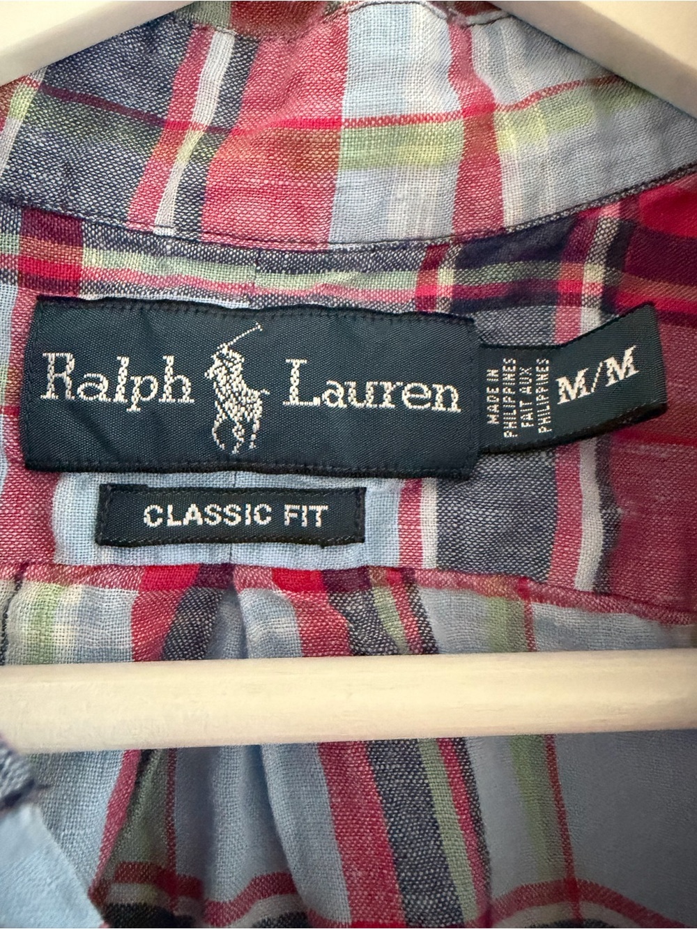 Ralph Lauren Men’s Short-Sleeve Plaid Button-Down 100% Linen Shirt - Picture 2 of 4